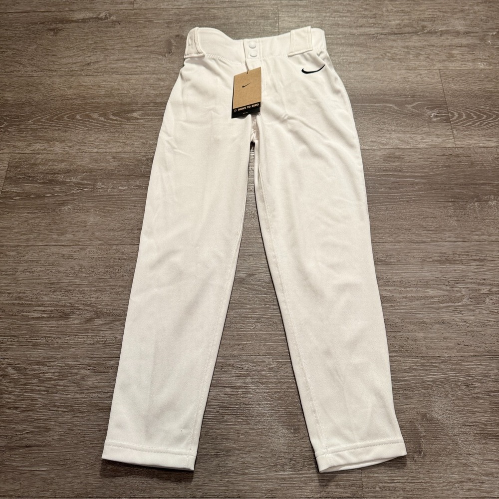 Nike Pants Youth Boys XS White Vapor Full Length Baseball Baseball 22x23 Outdoor